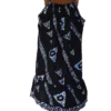 Women's Dark Blue/White geometric shoulder strap dress - One size - up to UK size 16