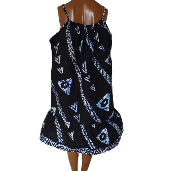 Women's Dark Blue/White geometric shoulder strap dress - One size - up to UK size 16