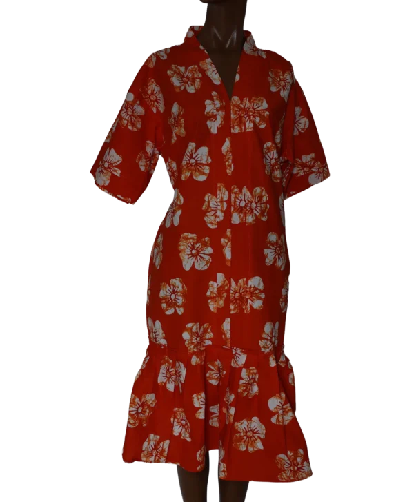 Floral Orange/White Kimono-Style Dress - One Size up to UK Size 22