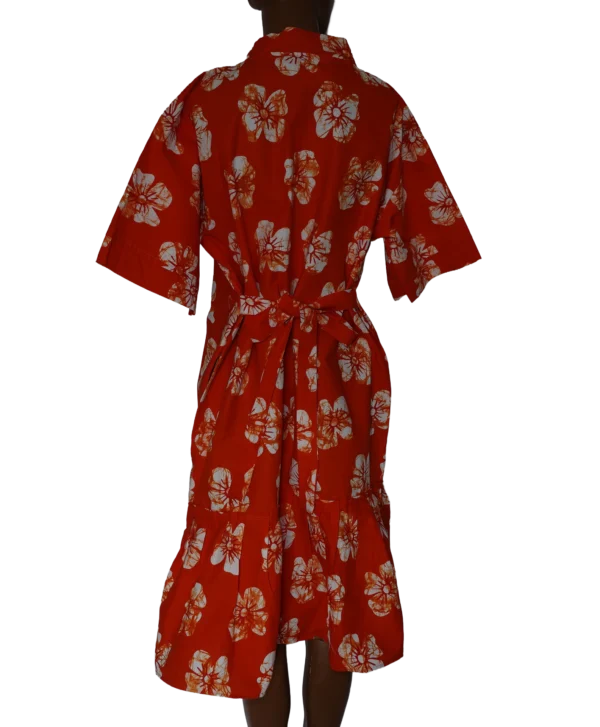 Floral Orange/White Kimono-Style Dress - One Size up to UK Size 22