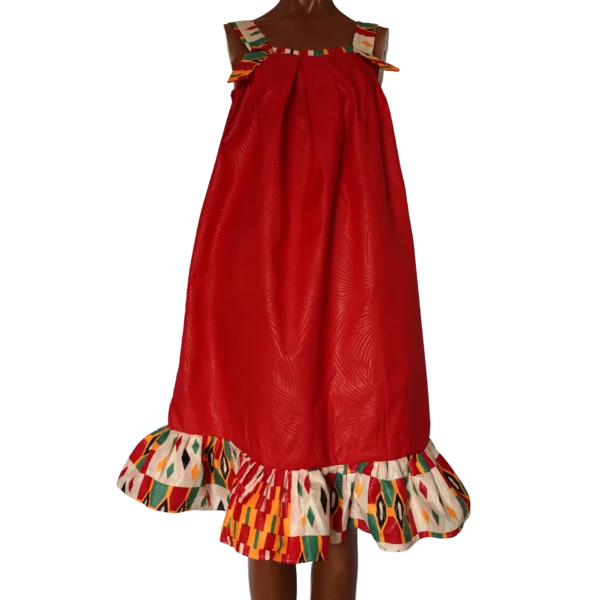 Women's Red/Multicoloured shoulder strap dress