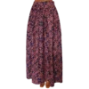 Women's Long/Maxi skirt in blue and coral abstract design fabric  - Waist 28 inches (UK Size 10)