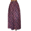 Women's Long/Maxi skirt in blue and coral abstract design fabric  - Waist 28 inches (UK Size 10)