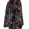 hofr_krtf_1 Women's long skirt in floral burgundy and turquoise design - One Size (UK 4 to 14)