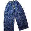 Women's Big Flare pants in blue abstract 100% Ankara cotton design - One Size (UK 6 to 16)