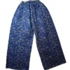 Women's Big Flare pants in blue abstract 100% Ankara cotton design - One Size (UK 6 to 16)