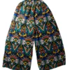 Women's Big Flare pants in multicoloured geometric 100% Ankara cotton design - One Size (UK 6 to 16)