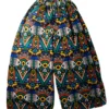 Women's Big Flare pants in multicoloured geometric 100% Ankara cotton design - One Size (UK 6 to 16)