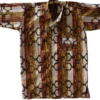 Men's Short Sleeved Geometric Natural Coloured Design Shirt - 44 inch chest